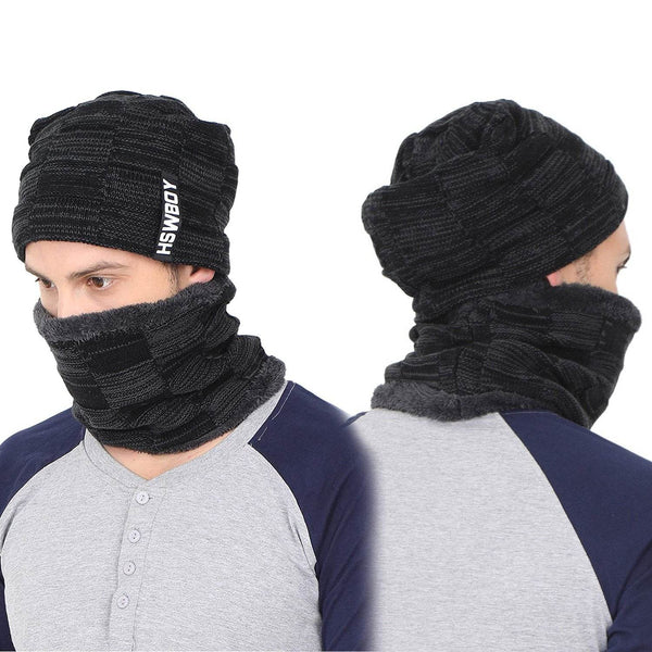 Ultra Soft Unisex Woolen Beanie Cap Plus Muffler Scarf - dailyneed.life