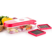 Ganesh Plastic Chopper Vegetable and Fruit Cutter, Red - dailyneed.life