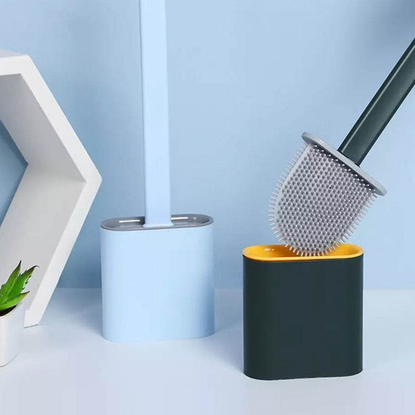 Silicone Toilet Brush with Holder Stand for Bathroom Cleaning - dailyneed.life