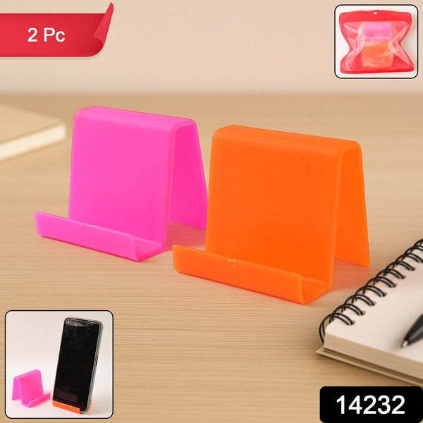 Durable Plastic Mobile Phone Stand with Angled Support (2 Pc / Mix Color) - dailyneed.life