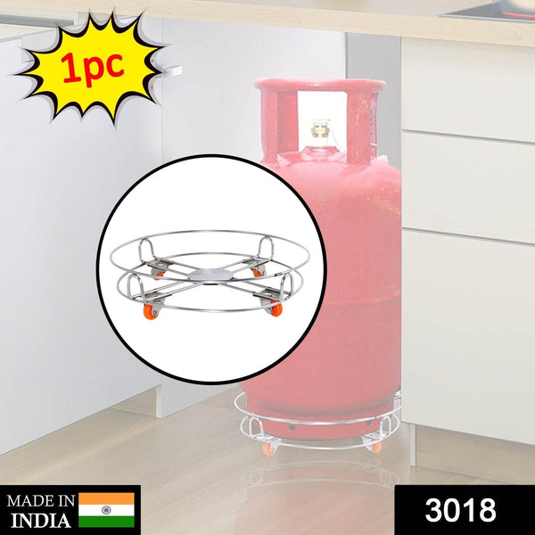 Stainless Steel Gas Cylinder Trolley with Wheels LPG Cylinder Roller Stand Movable Trolley - dailyneed.life