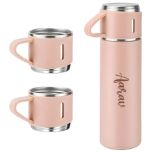 Customized Stainless Steel Vacuum Flask Set with 3 Cups – 500ML | Personalized Name Bottle Gift Combo for Boyfriend, Girlfriend, Employee - dailyneed.life