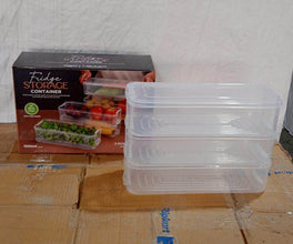 3 Fridge Storage Container, Fridge Organizer with Lid Stackable Fridge Storage Containers Plastic Freezer Storage Containers for Fish, Meat, Vegetables, Fruits, Pack of 3pcs, 1500ML Approx - dailyneed.life