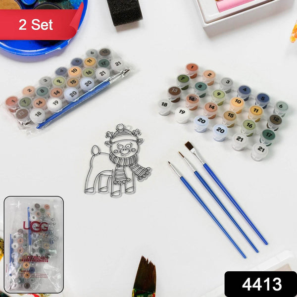 Paint by Number Kits 2 Set 21 Number Color, 6 paint brushes (2 Set) - dailyneed.life