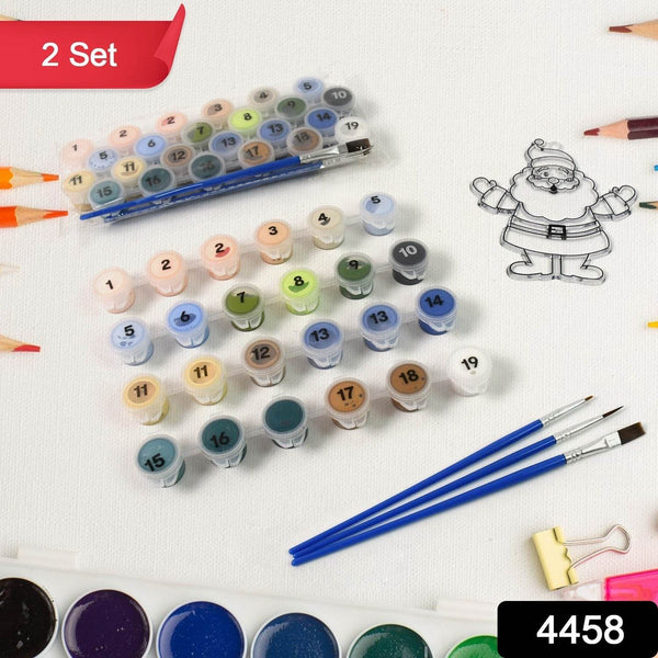 Paint by Number Kits 2 Set 19 Number Color, 6 paint brushes (2 Set) - dailyneed.life