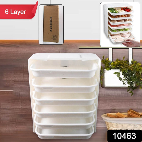Plastic 6 Layer Wall-Mounted Food Organizer Rack (1 Set) - dailyneed.life