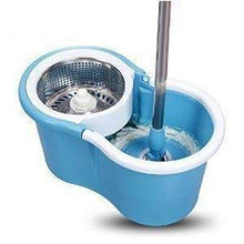 Heavy Duty Microfiber Spin Mop with Plastic Bucket & Rotating Steel Pole Head - dailyneed.life