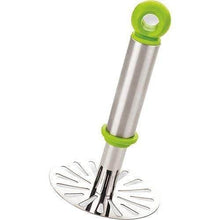 Ganesh Potato / Pav Bhaji Masher with Plastic Handle, Silver & Plastic - Oval Pav Masher, Potato 1-Piece, Smasher Handle, Multicolor - dailyneed.life