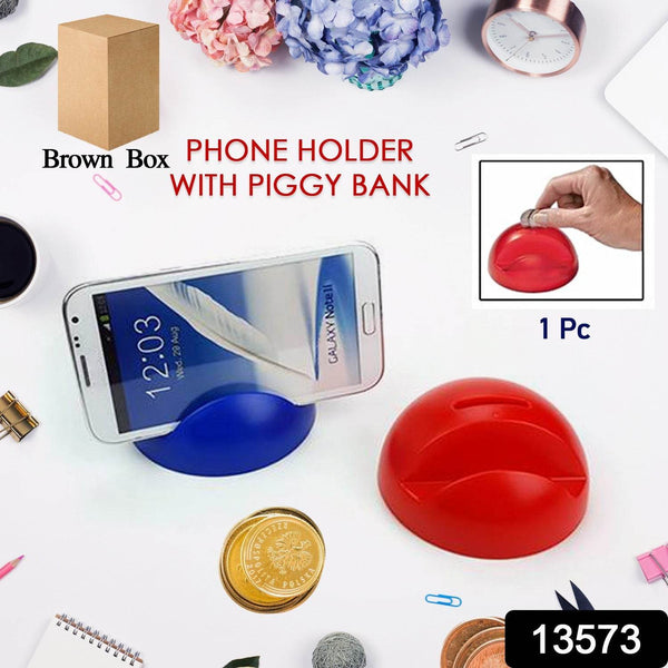 2in1 ABS Plastic Phone Holder Phone Stand With Coin Bank (1 Pc) - dailyneed.life