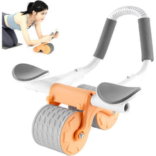 Automatic Rebound Abdominal Wheel, Ab Roller Wheel with Timer Elbow Support for Beginners, Exercise Double Wheel with Knee Mat Holder for Body Fitness Strength Training Home Gym - dailyneed.life