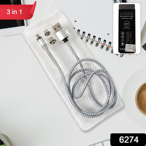 3 in 1 Magnetic Multi Charging Cable (1 Pc) - dailyneed.life