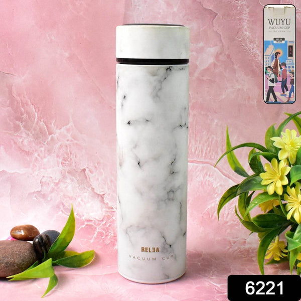 Stainless Steel Temperature Insulated Water Bottle With Marble Pattern (500ml Approx) - dailyneed.life