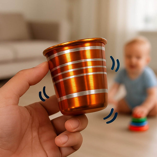 Stainless Steel Glass with Bell Sound for Kids Boys and Girls Glass Set Water/Juice Glass, Stainless Steel Baby Musical Toy Glass - dailyneed.life