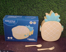 Kids Lunch Box Cute Pineapple Shaped Bento Box with Fork Spoon Snack Container Microwave Portable Office Lunch Box (1 Pc / With Spoon, Fork & Color Box) - dailyneed.life