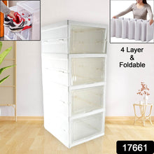 Stackable Multifunctional Storage, for Clothes Foldable Drawer Shelf Basket Utility Cart Rack Storage Organizer Cart for Kitchen, Pantry Closet, Bedroom, Bathroom, Laundry (4 Layer / 1 Pc) - dailyneed.life