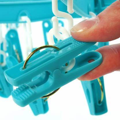 Plastic Round Cloth Drying Stand Hanger with 24 Clips (Multicolour) - dailyneed.life