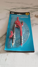 2 Pc Geometry Set – Built-in Pencil Grip + Transparent Plastic Protractor – School Geometry Tools Kit - dailyneed.life
