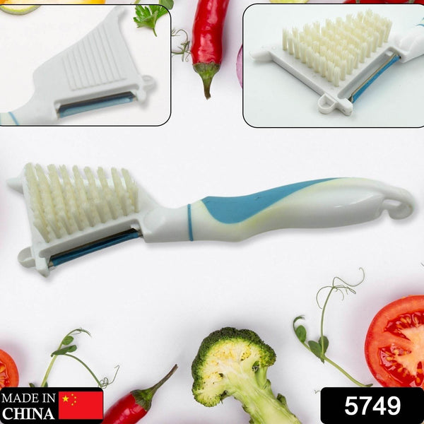 Multipurpose Peeler Brush – Stainless Steel Peeler with Cleaning Brush (1 Pc) - dailyneed.life