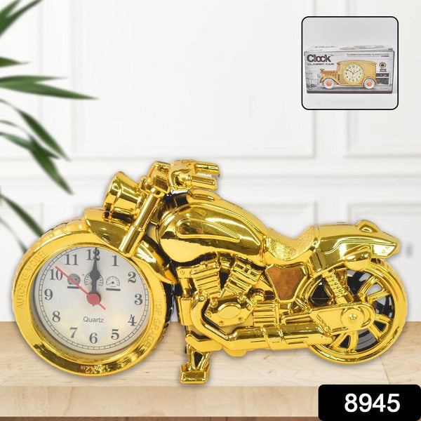 Golden Motorcycle Shape Alarm Clock, Motor Table Clock for Home Decor (1 Pc) - dailyneed.life