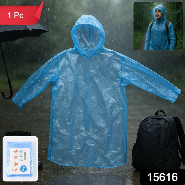 Ultra Lightweight Disposable Raincoat with Hood for Adults (1 Pc) - dailyneed.life