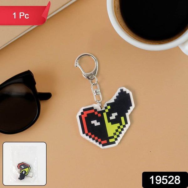Pixel Style Acrylic Cartoon Keychain with Funky Design (1 Pc) - dailyneed.life