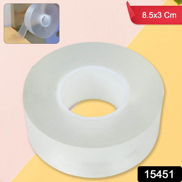 Sticky Double Sided Tape Washable Adhesive Tape Reusable (8.5×3 Cm / 1 Pc) - dailyneed.life