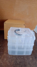 3-Tier 18 Sections Transparent Stackable Adjustable Compartment Slot Plastic Craft Storage Box - dailyneed.life