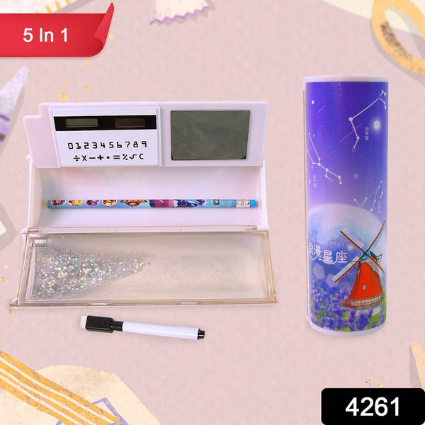 5 in 1 Compass Box, Geometry Box 2 Compartment (1 Set / Mix Color) - dailyneed.life