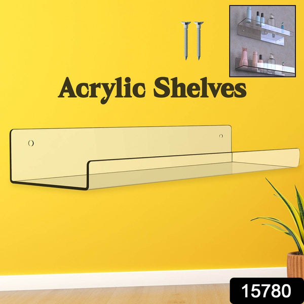 Acrylic Shelves, Clear Shelves Wall Mounted (38×11 Cm / 1 pc / With 2 Screw) - dailyneed.life