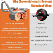 Automatic Rebound Abdominal Wheel, Ab Roller Wheel with Timer Elbow Support for Beginners, Exercise Double Wheel with Knee Mat Holder for Body Fitness Strength Training Home Gym - dailyneed.life