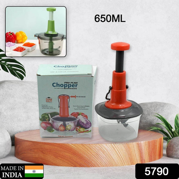 Manual Food Chopper (650ml): 3 Stainless Steel Blades, Locking System, Anti-Slip Base - dailyneed.life