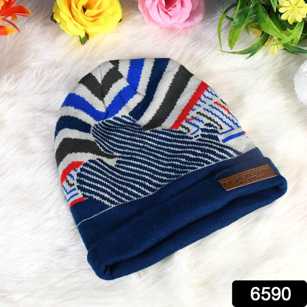 Cap for Winter Woolen Knitted Black Inside Fur Caps (1 Pc / Mix Design & Color) - dailyneed.life