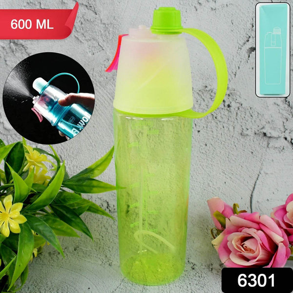 Plastic 2 In 1 Mist Spray Water Bottle (Multicolour / 600 ML / 1 Pc) - dailyneed.life