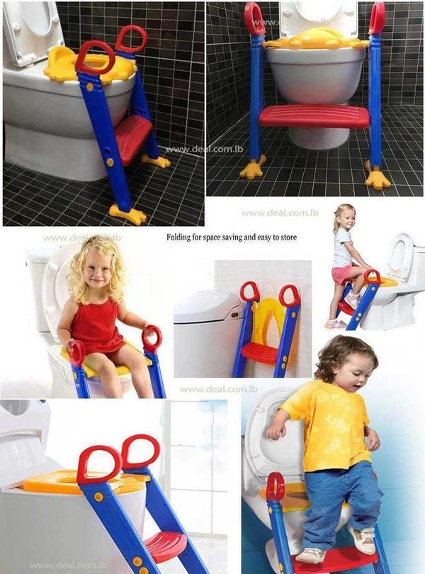 3 in 1 Kids / Toddler Potty Toilet Seat with Step Stool Ladder (Multicolour) - dailyneed.life