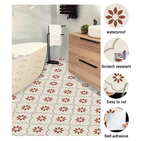 Peel and Stick Floor Tiles Kitchen / Bathroom Backsplash Sticker Detachable Waterproof DIY Tile Stickers for Wall Decoration Tiles Home Decoration (8x8 Inch / 10 Pcs Set) - dailyneed.life