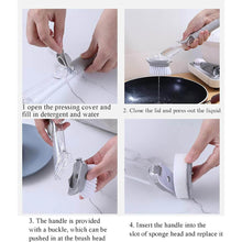 Dish Scrubber with Soap Dispenser, Soap Dispensing Dish Brush Set, Dishwashing Brushes Kitchen Scrub Dish Wand for Dishes Sink Pot Pan Cleaning and Washing,1 Handle,3Refill Replacement Head - dailyneed.life