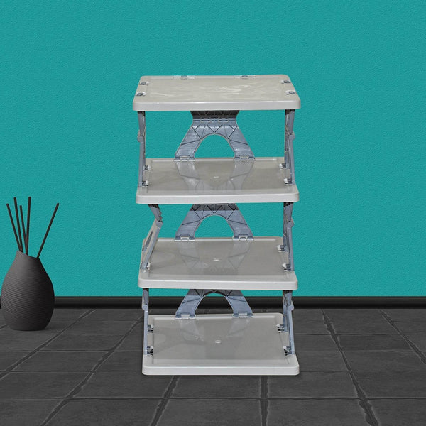 Foldable Shoe Rack (1 Pc, 4 Layers): Space-Saving, Entryway Storage - dailyneed.life