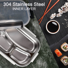 White Transparent Lunch Box for Kids and adults, Stainless Steel Lunch Box with 3 Compartments. - dailyneed.life