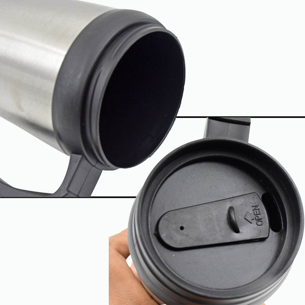 Stainless Steel Vacuum Glass Insulated Glass Coffee Cups (With Lid & Handle / 1 pc) - dailyneed.life