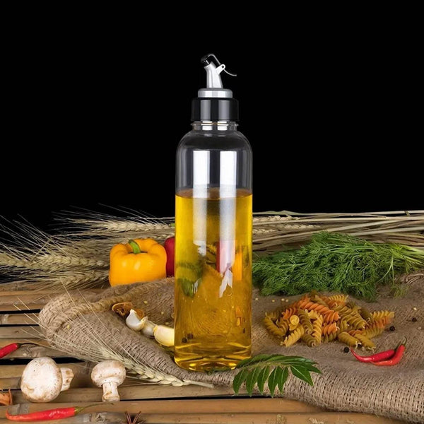 1ltr Plastic Oil Dispenser With Lid - Clear, Drip Free Spout, Controlled Use. - dailyneed.life