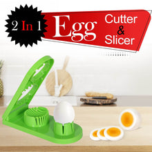 2 in 1 Double Cut Boiled Egg cutter with stainless steel wire for easy slicing of boiled eggs. - dailyneed.life