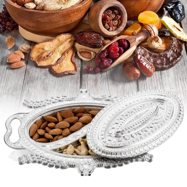 Plastic Peacock Dry Fruit Silver Finish Serving Tray - dailyneed.life