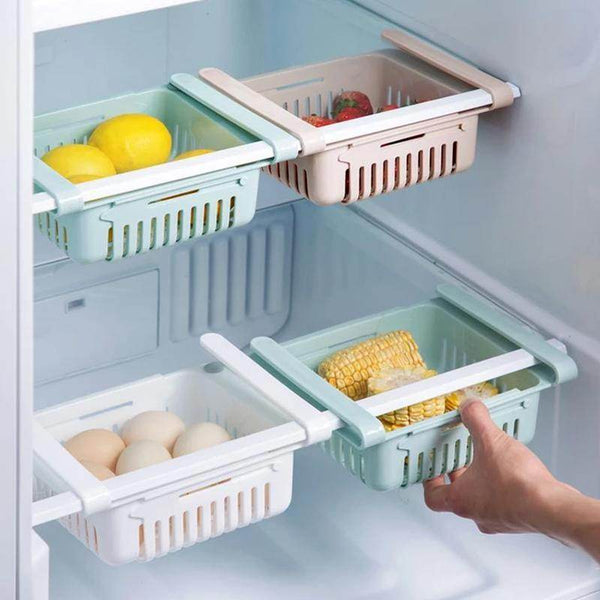Fridge Organizer Drawer - Adjustable Fridge Storage Basket ( 4pc Set ) - dailyneed.life