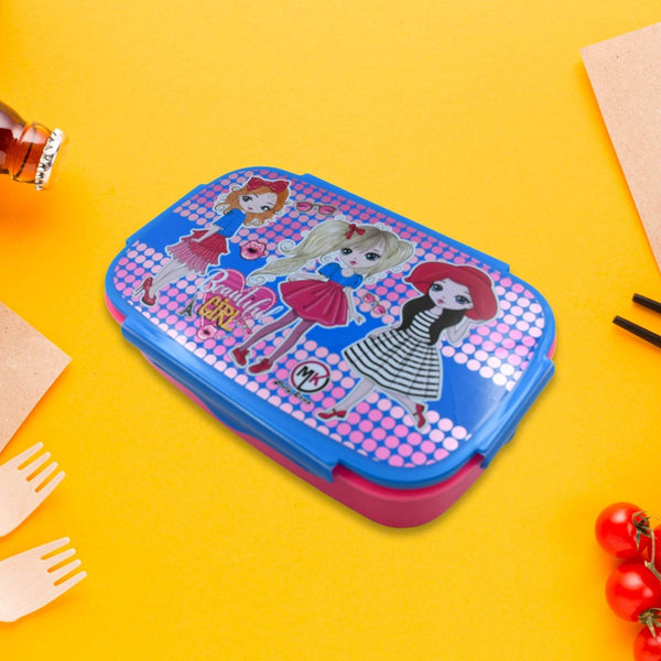 Cartoon Printed Plastic Lunch Box With Inside Small Box & Spoon for Kids, Air Tight Lunch Tiffin Box for Girls Boys, Food Container, Specially Designed for School Going Boys and Girls - dailyneed.life