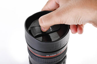 Camera Lens Shaped Coffee Mug Flask With Lid - dailyneed.life