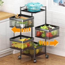 Metal High Quality Kitchen Trolley Kitchen Organizer Items and Kitchen Accessories Items for Kitchen Rack Square Design for Fruits & Vegetable Onion Storage Kitchen Trolley with Wheels (4 Layer) - dailyneed.life