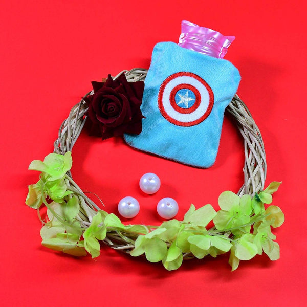 Captain America Print Small Hot Water Bag with Cover for Pain Relief - dailyneed.life