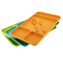 4-Compartment Plastic Dish Set with Spoon & Fork – Versatile Dinner & Pav Bhaji Plate - dailyneed.life