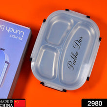 Customize White Transparent Lunch Box for Kids and adults, Stainless Steel Lunch Box with 3 Compartments. - dailyneed.life