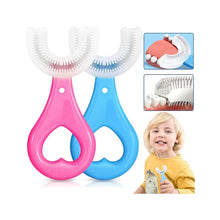 U Shaped Toothbrush for Kids, 2-6 Years Kids Baby Infant Toothbrush, Food Grade Ultra Soft Silicone Brush Head - dailyneed.life